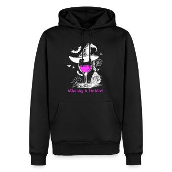 Weinglas Hexe Wein Halloween Weintrinker Geschenk - Männer Premium Bio Hoodie - Schwarz - Vorne - Nico (187cm)