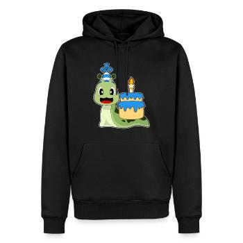 Schnecke Geburtstag Kuchen - Männer Premium Bio Hoodie - Schwarz - Vorne - Nico (187cm)