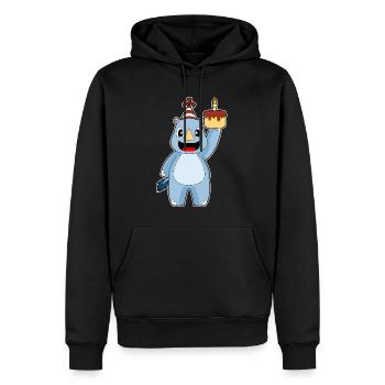 Gâteau d’anniversaire rhinocéros - Sweat à capuche Premium bio Homme - noir - Devant - Nico (187cm)