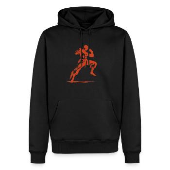 Oldschool Kickboxer - Männer Premium Bio Hoodie - Schwarz - Vorne - Nico (187cm)