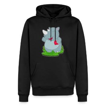 Nashorn Poker Pokerkarten - Männer Premium Bio Hoodie - Schwarz - Vorne - Nico (187cm)