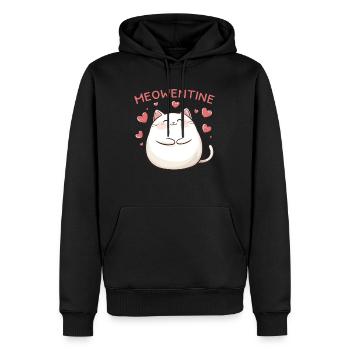 Chat Meowentine Heart Love Cadeau de la Saint-Valentin - Sweat à capuche Premium bio Homme - noir - Devant - Nico (187cm)