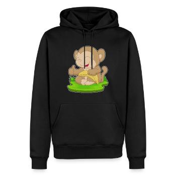 Affe Banane  - Männer Premium Bio Hoodie - Schwarz - Vorne - Nico (187cm)