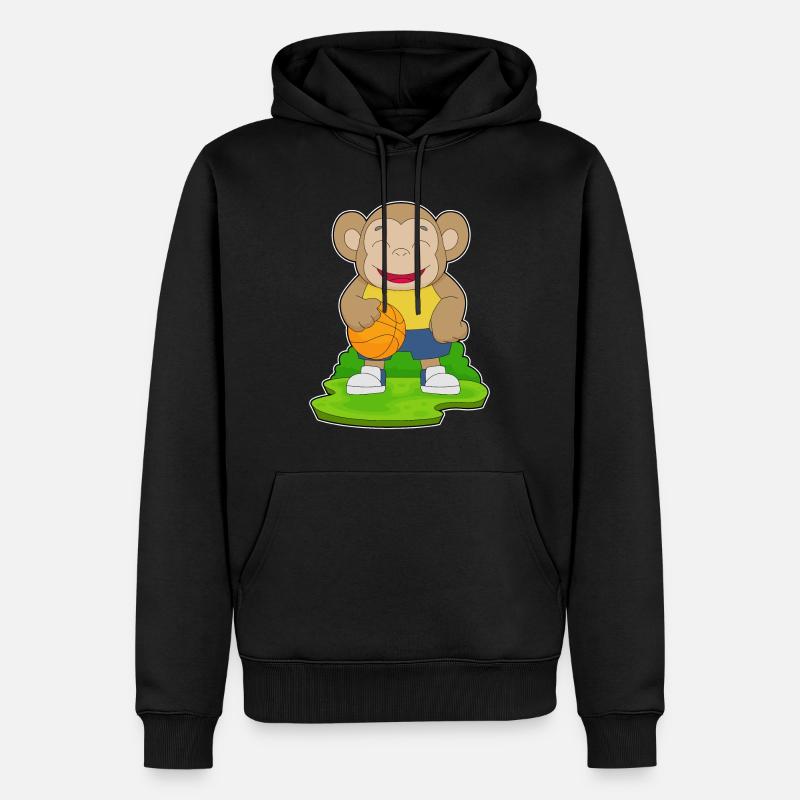 Singe Basketteur Basketteur - Sweat à capuche Premium bio Homme - noir