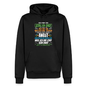 stolzer Chef von verdammt naiven Mitarbeitern - Männer Premium Bio Hoodie - Schwarz - Vorne - Nico (187cm)