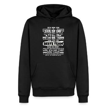 stolzer Chef von verdammt naiven Mitarbeitern - Männer Premium Bio Hoodie - Schwarz - Vorne - Nico (187cm)