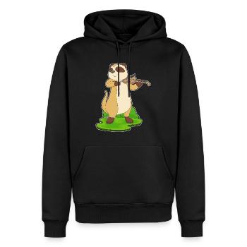 Musicien de suricate Musique de violon - Sweat à capuche Premium bio Homme - noir - Devant - Nico (187cm)