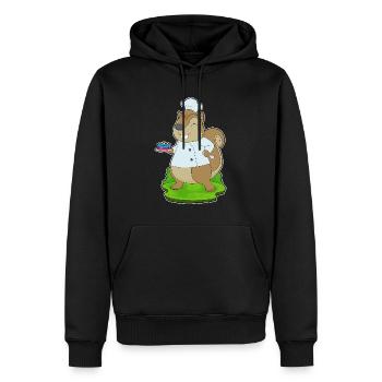 Gâteau d’anniversaire d’écureuil - Sweat à capuche Premium bio Homme - noir - Devant - Nico (187cm)