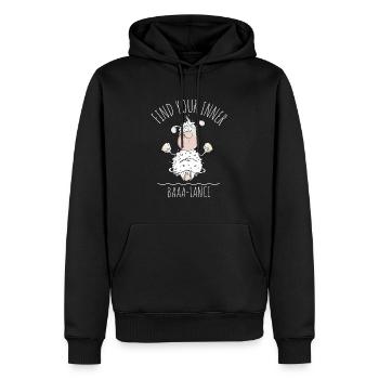 Yoga Schaf Spruch Baaa-Lance Wortpiel - Männer Premium Bio Hoodie - Schwarz - Vorne - Nico (187cm)