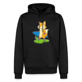 Fox Surfing Surfboard Summer - Men’s Premium Organic Hoodie - black - Front - Nico (187cm)