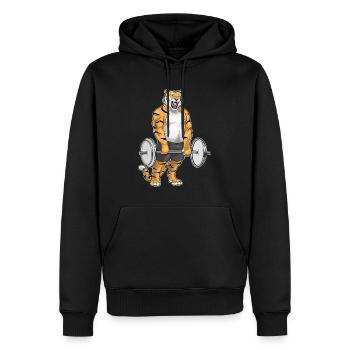 Tiger Bodybuilder Barbell Bodybuilding - Men’s Premium Organic Hoodie - black - Front - Nico (187cm)