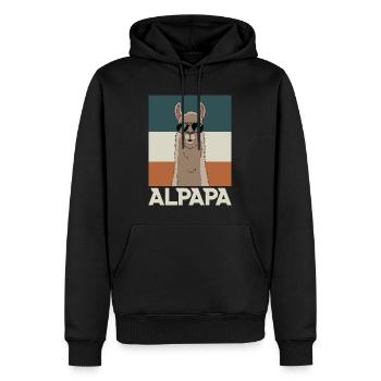 Papa Alpaga Papa Drôle Lama Cadeau de Fête des Pères - Sweat à capuche Premium bio Homme - noir - Devant - Nico (187cm)