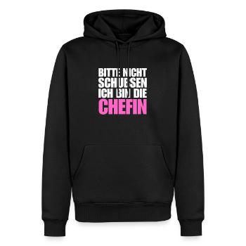 lustiger chefin spruch beste stolze chefin humor - Männer Premium Bio Hoodie - Schwarz - Vorne - Nico (187cm)