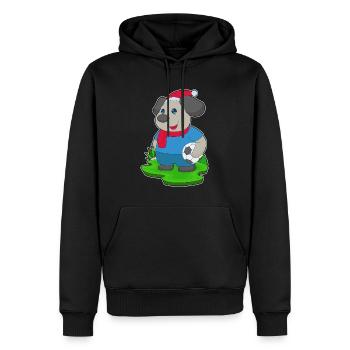 Hund Weihnachten Fußball - Männer Premium Bio Hoodie - Schwarz - Vorne - Nico (187cm)