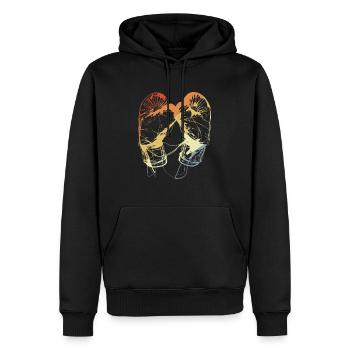 Retro Boxing Gloves - Men’s Premium Organic Hoodie - black - Front - Nico (187cm)