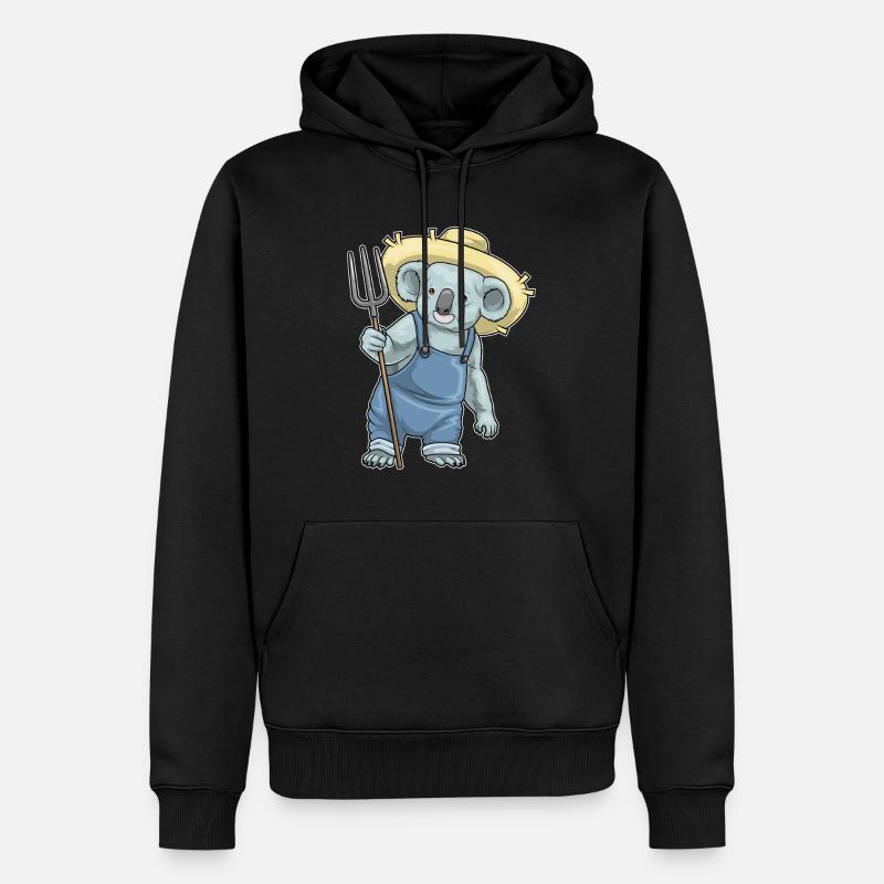 Fourche Koala Farmer - Sweat à capuche Premium bio Homme - noir