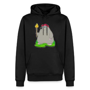 Maulwurf Fackel - Männer Premium Bio Hoodie - Schwarz - Vorne - Nico (187cm)
