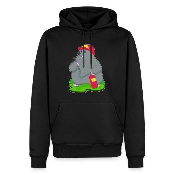Mole Firefighter Fire Extinguisher - Men’s Premium Organic Hoodie - black - Front - Nico (187cm)