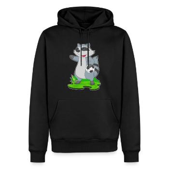 raton laveur joueur de soccer soccer - Sweat à capuche Premium bio Homme - noir - Devant - Nico (187cm)