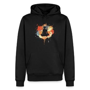 Yoga - Männer Premium Bio Hoodie - Schwarz - Vorne - Nico (187cm)