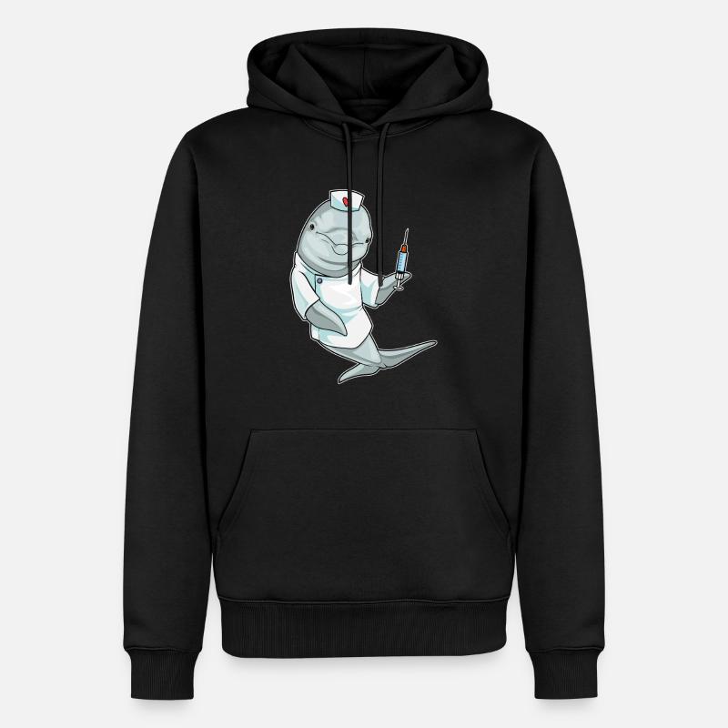 Seringue d’infirmière dauphin - Sweat à capuche Premium bio Homme - noir