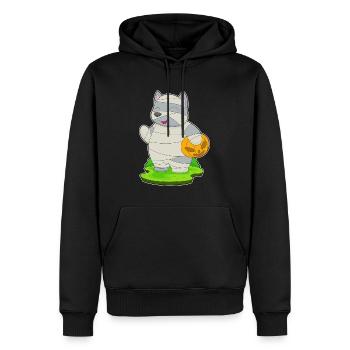 Katze Halloween Mumie - Männer Premium Bio Hoodie - Schwarz - Vorne - Nico (187cm)