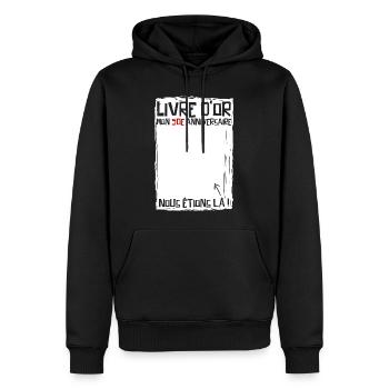 50 Jahre | 50. Geburtstag | Lustiges Gästebuch - Männer Premium Bio Hoodie - Schwarz - Vorne - Nico (187cm)