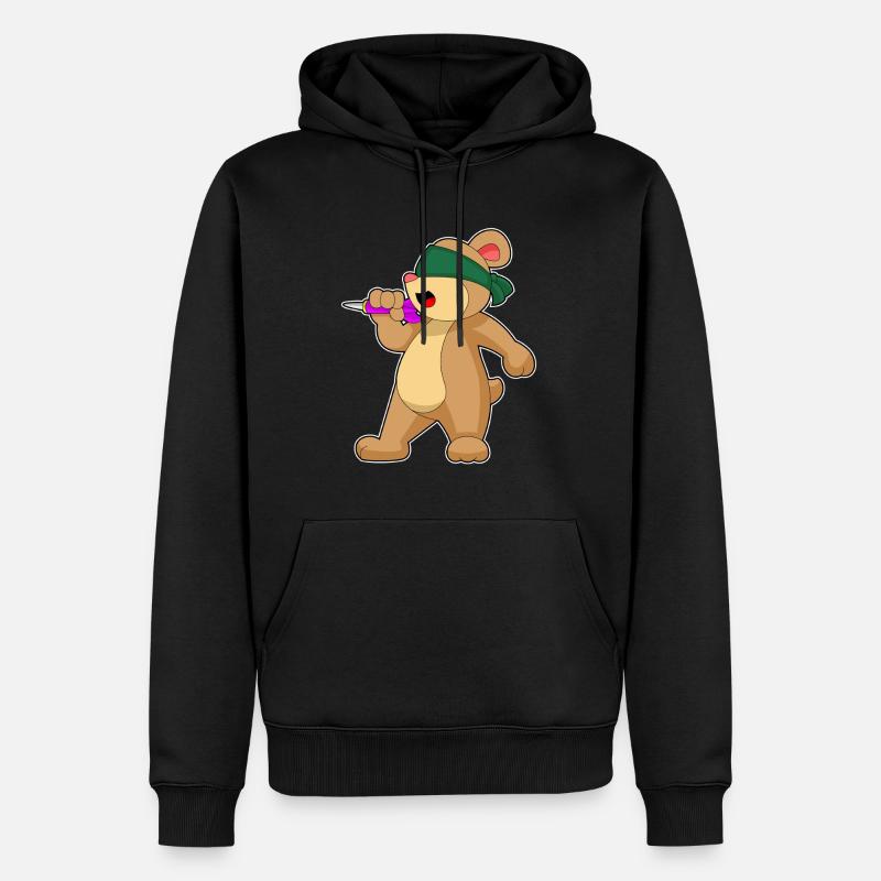Fléchette d’ours Fléchette - Sweat à capuche Premium bio Homme - noir