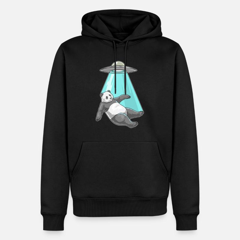 Vaisseau spatial Panda - Sweat à capuche Premium bio Homme - noir