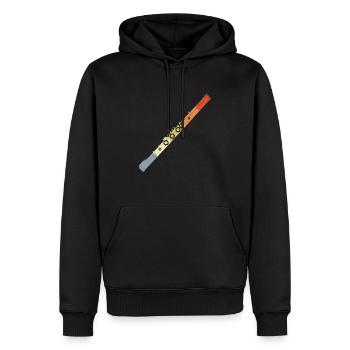 Flûte Dessin Look Vintage - Sweat à capuche Premium bio Homme - noir - Devant - Nico (187cm)