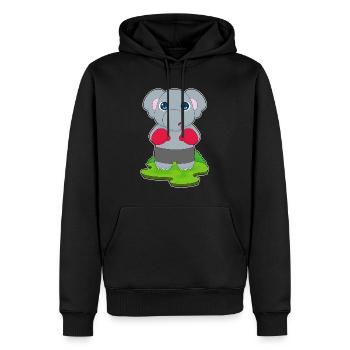 Elefant Boxer Boxhandschuhe Boxen - Männer Premium Bio Hoodie - Schwarz - Vorne - Nico (187cm)