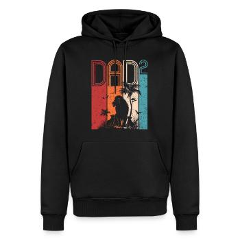 Papa Von Zwei Kindern Safari Löween Vatertag - Männer Premium Bio Hoodie - Schwarz - Vorne - Nico (187cm)