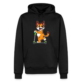 Tiger Tretroller - Männer Premium Bio Hoodie - Schwarz - Vorne - Nico (187cm)