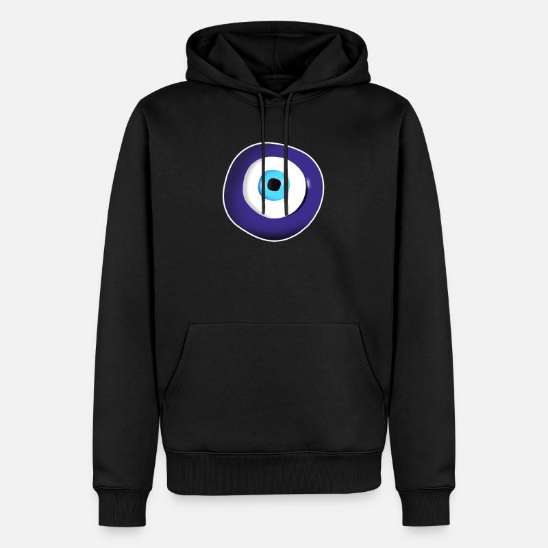 Symbole du mauvais œil - Sweat à capuche Premium bio Homme - noir