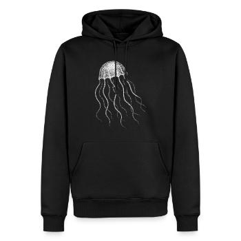 Jellyfish - Men’s Premium Organic Hoodie - black - Front - Nico (187cm)