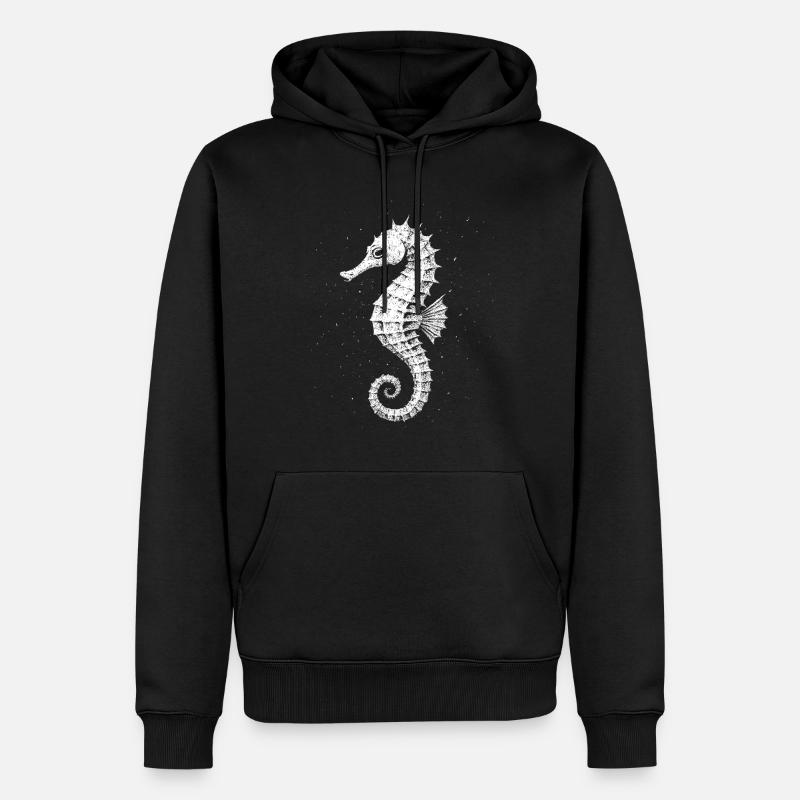 Hippocampe - Sweat à capuche Premium bio Homme - noir