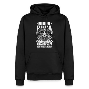 Biker Papa Geschenk Motorrad Spruch Vater - Männer Premium Bio Hoodie - Schwarz - Vorne - Nico (187cm)