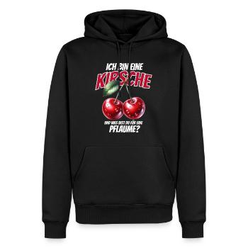 Kirsche Geschenk Pflaume Spruch Lustig Frauen - Männer Premium Bio Hoodie - Schwarz - Vorne - Nico (187cm)