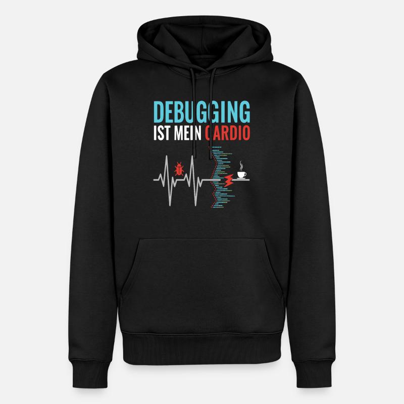 Debugging ist mein Cardio - Programmierer Nerd - Männer Premium Bio Hoodie - Schwarz