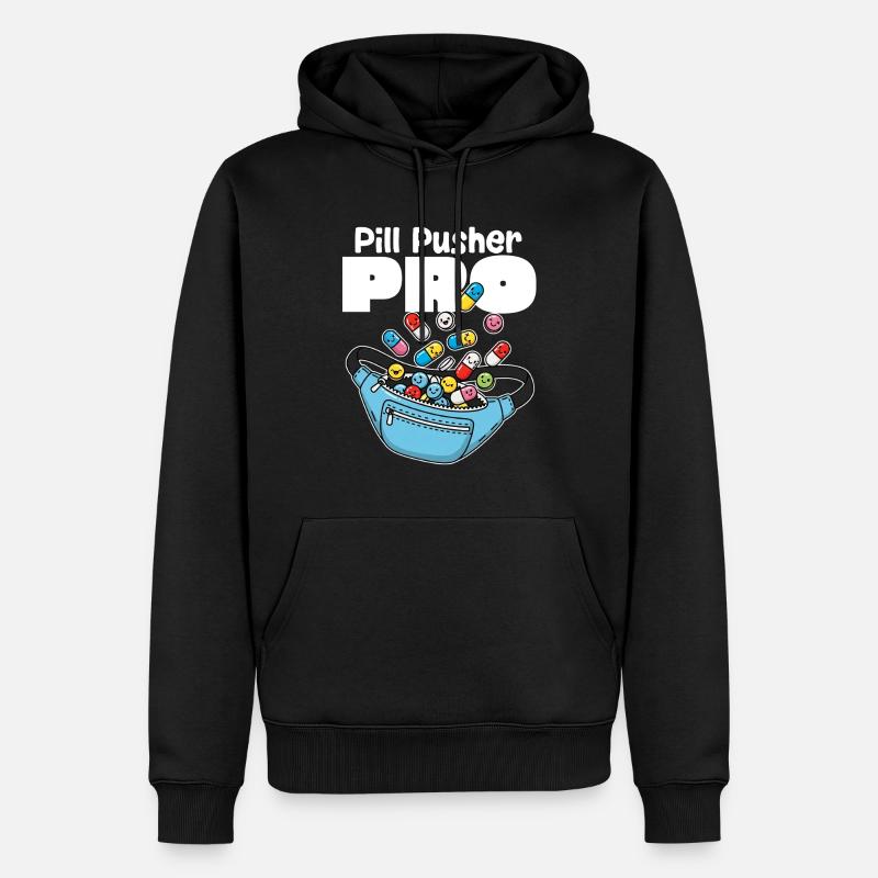 PILL PUSHER PRO - KRANKENSCHWESTER GESCHENK - Männer Premium Bio Hoodie - Schwarz
