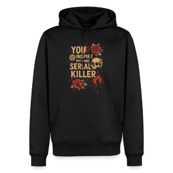 Vom inneren Serienmörder inspiriert - Männer Premium Bio Hoodie - Schwarz - Vorne - Nico (187cm)
