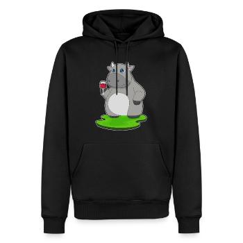 Vin rouge de vache - Sweat à capuche Premium bio Homme - noir - Devant - Nico (187cm)