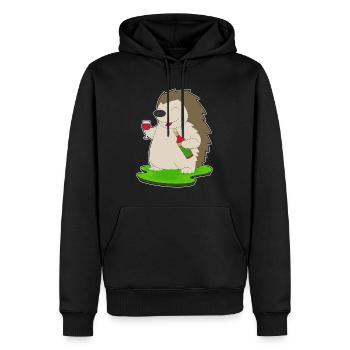 Igel Flasche Rotwein - Männer Premium Bio Hoodie - Schwarz - Vorne - Nico (187cm)
