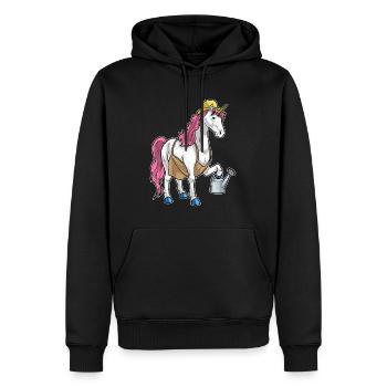 Einhorn Gärtner Gießkanne Garten - Männer Premium Bio Hoodie - Schwarz - Vorne - Nico (187cm)