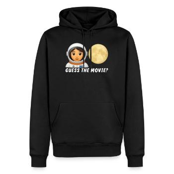 Astronaut and Full Moon Illustration - Men’s Premium Organic Hoodie - black - Front - Nico (187cm)