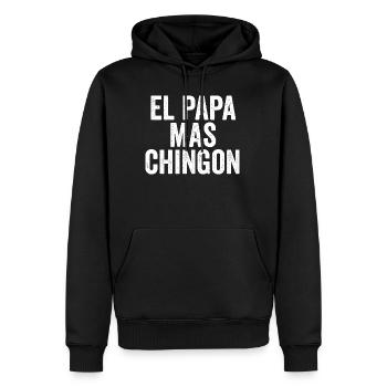 El Papa Mas Chingon - Sweat à capuche Premium bio Homme - noir - Devant - Nico (187cm)