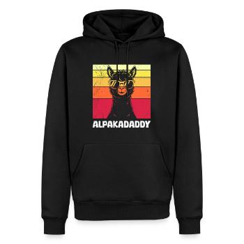 Futur père ALPAKAPAPA Rétro Drôle - Sweat à capuche Premium bio Homme - noir - Devant - Nico (187cm)