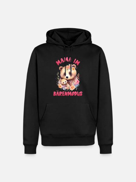 Werdende Mutter MAMA IM BÄRENMODUS Lustig - Männer Premium Bio Hoodie - Schwarz