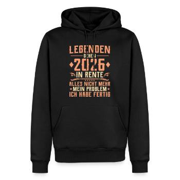 Legenden gehen 2026 in Rente - Abschied Kollege - Männer Premium Bio Hoodie - Schwarz - Vorne - Nico (187cm)
