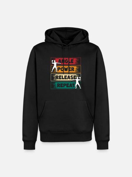 Kugelstoßen Kugelstoß Angle Power Release - Männer Premium Bio Hoodie - Schwarz
